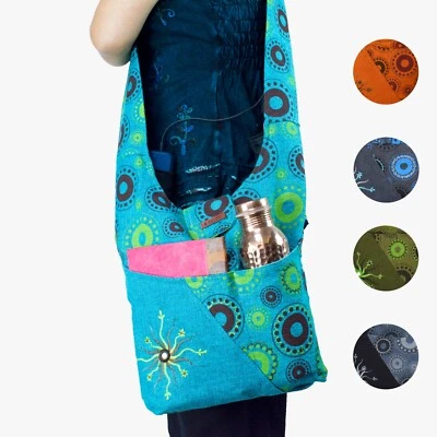 Umhängetasche Nepal Beuteltasche Hippie Goa Yogi Sonne Tasche Damen Bestickt - Bild 1 von 4