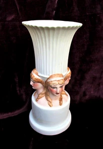 RARE SIGNED HAND PAINTED PORCELAIN ART MODERNE VASE BY FERN CUNNINGHAM STONE - Picture 1 of 7