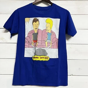 Beavis and Butt-Head T-Shirt Adult Size S Tee MTV Blue Graphic Short Sleeve - Foto 1 di 5