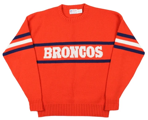 Denver Broncos Vintage 80's Cliff Engle Made In USA Sweater Size Medium/Large Cover