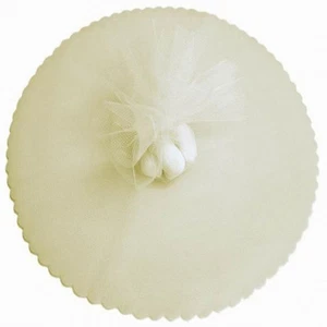 100 Scalloped Tulle Circles 9" Wedding Favor Wrap - Ivory - Picture 1 of 1