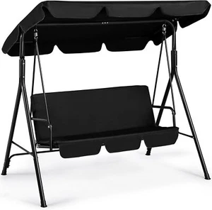 Yaheetech 3-Seat Patio Swing Chair, Outdoor Canopy Swing with Adjustable Canopy  - Picture 1 of 9