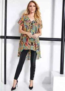 Julien Macdonald Baroque Print LOOSE FIT Layer Chiffon Blouse - SIZE 8 - RRP £49 - Picture 1 of 13