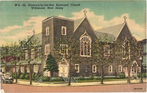 Wildwood New Jersey St. Simeon's-by-the-Sea Episcopal Church Vintage Postcard - Picture 1 of 2