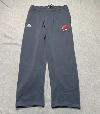 Pantalones Adidas Wisconsin Badgers para hombre grandes gris polar cordón atlético Foto 1 de 4