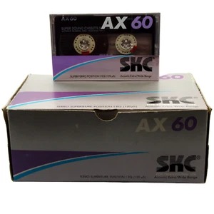 10 (B0X) SKC AX 60 FERRIC BLANK AUDIO CASSETTE TAPES ( 1987) BRAND NEW & SEALED - Picture 1 of 9