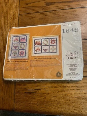 The Creative Circle #1648 Autumn Quilt Block Sampler Cross Stitch Kit 12X16 - Image 1 of 4