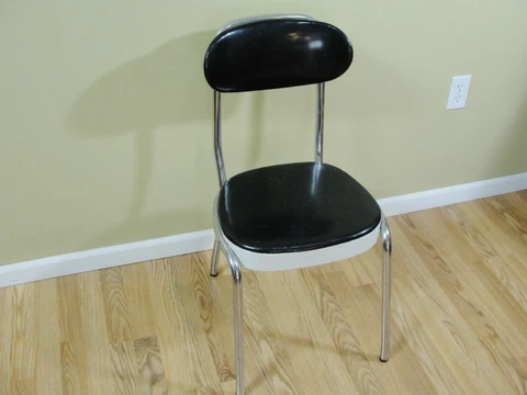 Vintage Cosco Metal Chair w/Padded Top Adjustable Tilt Sliding Back Cover