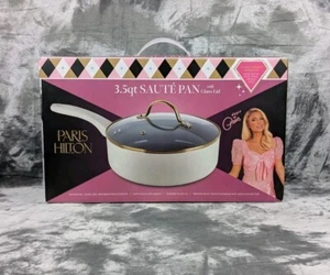 NEW-Paris Hilton 3.5 qt Sauce Pan / Sauté Saute Pan Ceramic Non stick + LID - Picture 1 of 12