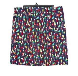 Falda Lápiz Talbots Talla Grande 18W Multicolor Boya Novedad Estampado Náutico Costero - Imagen 1 de 7