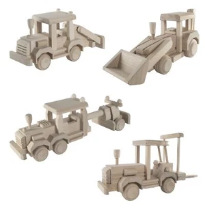Wooden Roadworks Construction Vehicles | Plain Untreated Decorative Beechwood - Picture 1 of 29