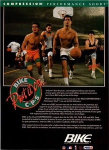 VINTAGE 1991 FAHRRAD KOMPRIMIERUNG BASKETBALLSHORTS DRUCK ANZEIGE - Bild 1 von 1