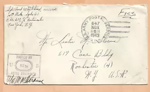 WORLD WAR II MILITARY MAIL APO 633 / 647 1943 CENSORED - Picture 1 of 1