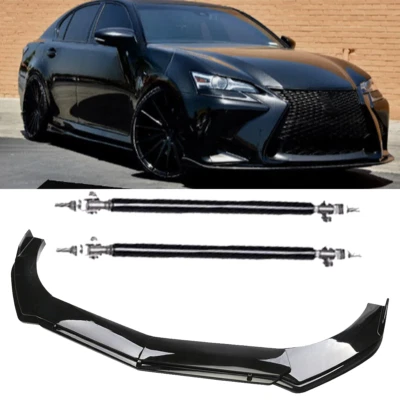 Front Bumper Lip Splitter Spoiler +Strut Rods Bar Rods For Lexus GS350 GS450 - Изображение 1 из 4