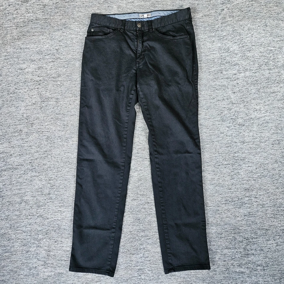 Pantalones de golf chinos modales Peter Millar Crown Ultimate satén 5 bolsillos negros 32 Foto 1 de 4