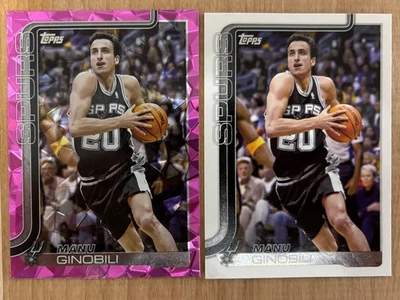 2025 Topps Manu Ginobili Pink Diamante #262 & Base - Image 1 of 2
