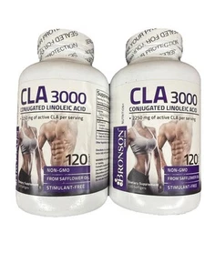 (2) Bronson CLA 3000 High Potency Non-GMO Conjugated Linoleic Acid 120 softgel - Picture 1 of 3