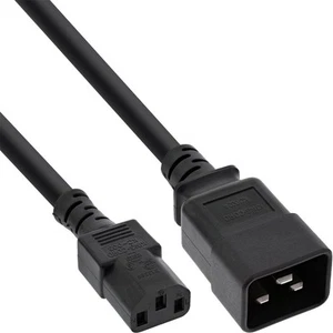 10x InLine Netz Adapterkabel IEC-60320 C20 auf C13 3x1,5mm² max. 10A schwarz 2m - Bild 1 von 2