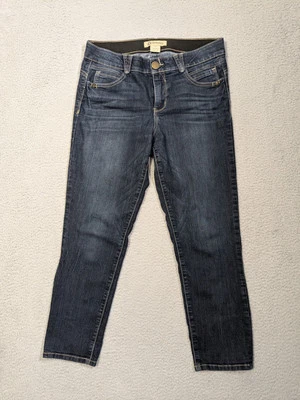 Democracy Ab Solution Cropped Jeans Womens 10 Dark Blue Stretch - Image 1 of 4