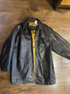 Kenneth Cole Brown Mens 3/4 Genuine Leather Jacket Size M - Picture 1 of 8