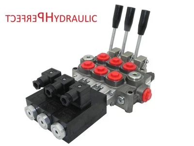 Hydraulic valve hydraulic distributor electric + lever 3 sections Q45 60L 12V ex - Image 1 of 4