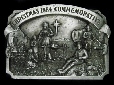 TG07136 HEBILLA DE CINTURÓN RELIGIOSA VINTAGE 1984 **CONMEMORATIVA DE NAVIDAD** Foto 1 de 2