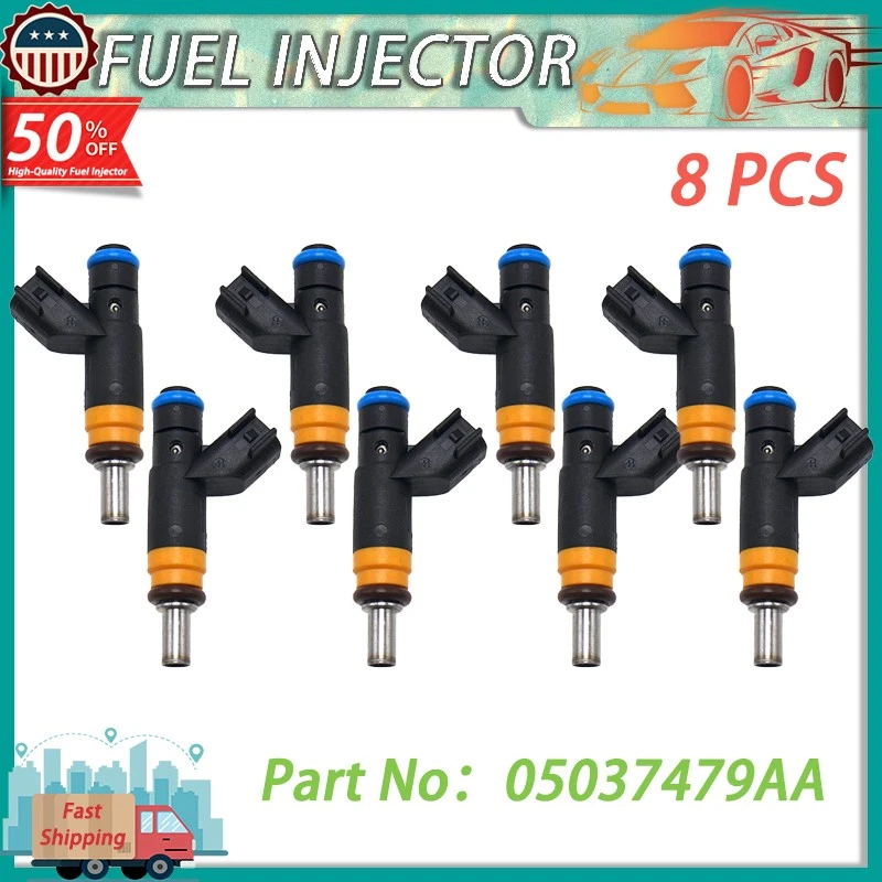 8 OEM 05037479AA 05037479 INYECTORES DE COMBUSTIBLE NUEVOS PARA CARGADOR DODGE 2006-2018 5,7 L V8 Foto 1 de 4