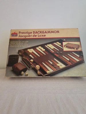 1987 Cardinal Pavilion Prestige Vintage Backgammon Set with Brown Case - Image 1 of 4