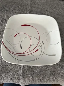 Corelle ~ Splendor ~ Piatti Quadrati ~ Rosso Grigio 10,5" Giri ~ Set di 6 - Foto 1 di 5