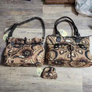 Nuevo NUEVO CON ETIQUETAS SPARTINA 449 Daufuskie Island Cartera/Bolso CONJUNTO de 3 Bolso de Bolsillo con Cinturón - Imagen 1 de 19