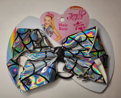Arco infantil telaraña holográfico plateado Jojo Siwa - accesorio Spirit Halloween Foto 1 de 4
