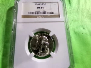 1944 S Silver Washington Quarter MS66 NGC - Bild 1 von 2