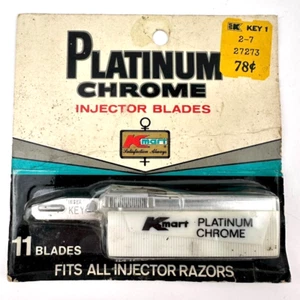 Vintage Kmart Platinum Chrome Injector Blades 1 Pack w/ 11 Blades New Old Stock - Picture 1 of 3