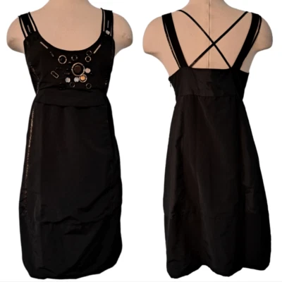 Mint Jodi Arnold Whimsygoth Gothic Embellished Silk Blend Dress Sze 8 Black NWT - Image 1 of 4