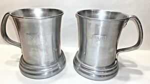 2 Playboy Beer Steins Collectible Etched Mug With Glass Bottom Tankard VINTAGE - Picture 1 of 6
