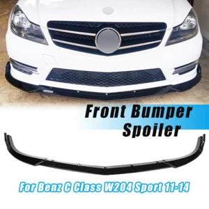 Alerón divisor labial delantero negro brillante negro brillante para Benz Clase C W204 Sport 11-14 - Imagen 1 de 12
