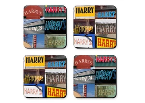 Posavasos personalizados con el nombre HARRY en fotos de letreros - Juego de 4 - Imagen 1 de 1