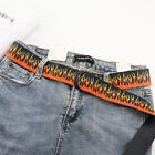 Hip Hop Fashion Men's Canvas Belt Personalized Casual Flame Belt Designer Belts