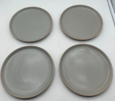 4 Gibson Home Stoneware Rockaway Matte Gray Salad Plates Plate 8 1/4" - Image 1 of 4