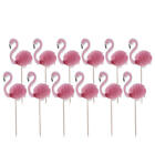 12 pz Flamingo Cake Topper Pick per Matrimonio Compleanno Decorazione Cupcake