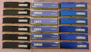 Lot of 18 Kingston HyperX Fury/Blu 144GB (18x8GB) PC3-12800 Desktop Memory Ram - Picture 1 of 9