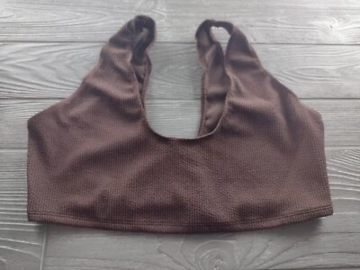 Top de bikini corto arrugado marrón talla XL NUEVO CON ETIQUETAS de Asos para mujer Foto 1 de 4
