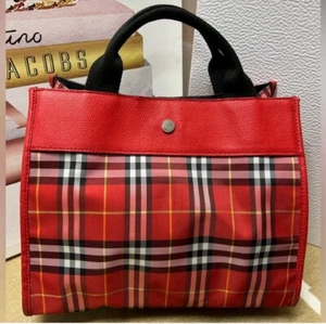 Burberry Nova Check Boston Bag Canvas/ Leather - Authentic Classic - Picture 1 of 14