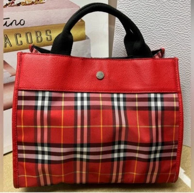 Bolso Burberry Nova Check Boston de lona/cuero - auténtico clásico Foto 1 de 4