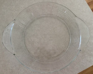 Vintage Libbey Glass Company Pie Plate Ribbed Banded 10" Clear Mid Century Mod - Picture 1 of 4