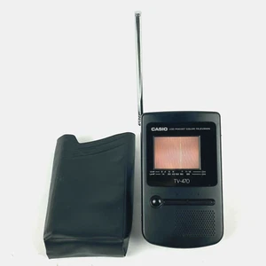 Casio TV-470B LCD Color Television 2.2" VHF UHF w/ Black Case - Picture 1 of 12