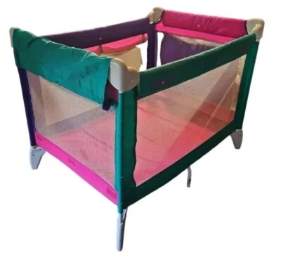 VTG Graco Pack N Play Sport Bag Pink Turquoise Pad Carry Storage colorful - Image 1 of 4