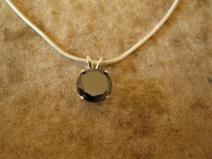 2.35ct 100% REAL EARTH MINED NATURAL BLACK DIAMOND NECKLACE, CERTIFICATE,PENDANT - Picture 1 of 12