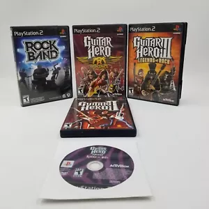 Guitar Hero Encore Rocks the 80s Rock Band Aerosmith Lot of 5 Games PS2 II III - Picture 1 of 14