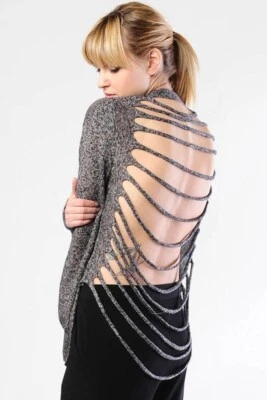 Кардиган Alexander Wang серый мраморный с разрезом на спине размер большой б/у в отличном состоянии - Изображение 1 из 4